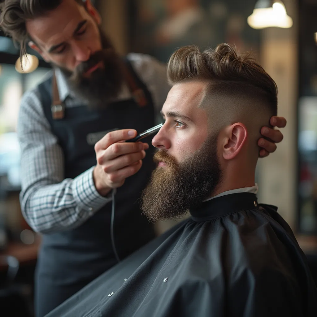 Maestro barbero impartiendo clase